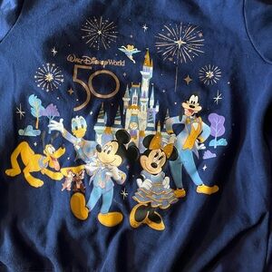 Disney World 50th Anniversary Navy and Gold hoodie